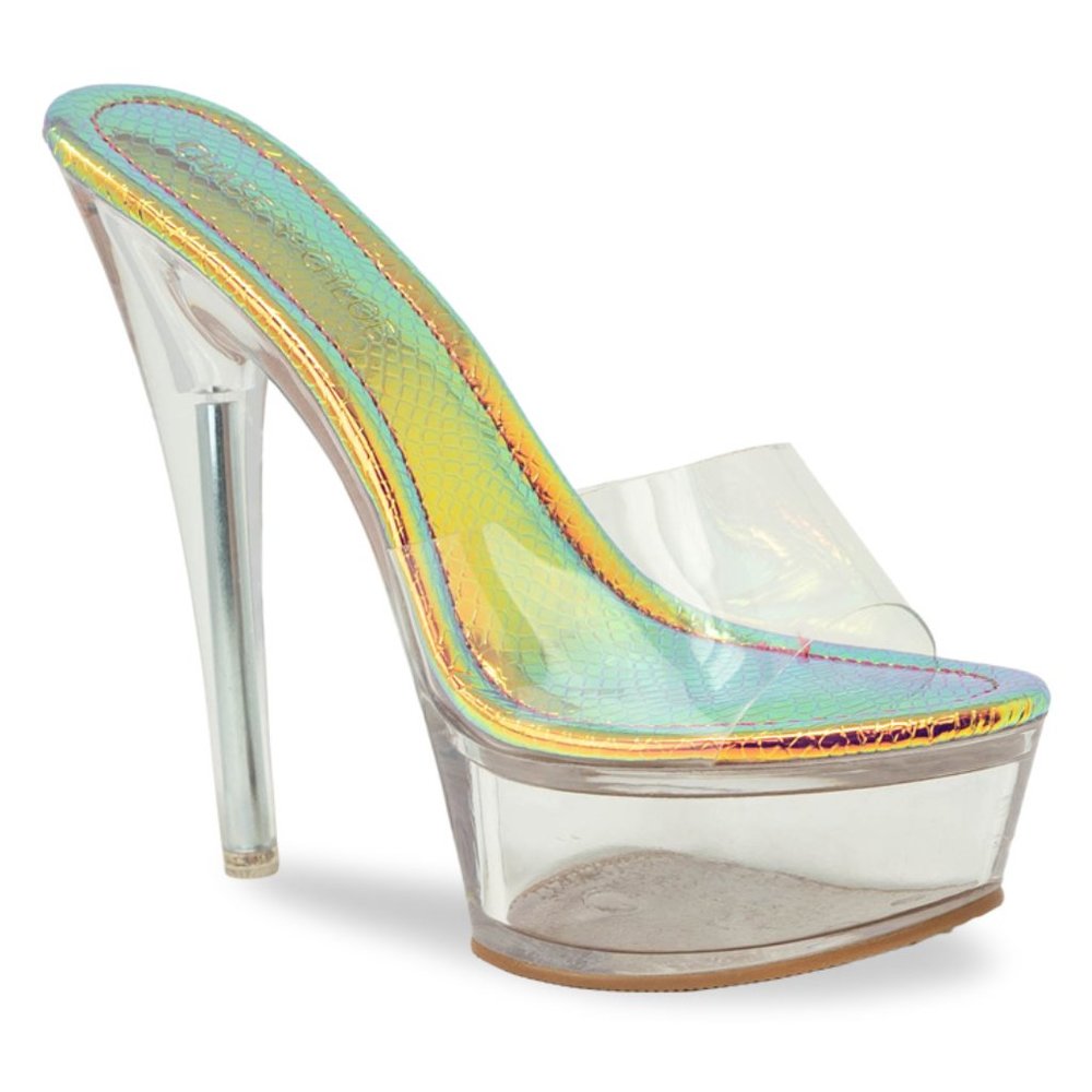Women's Clear Stiletto High Heel Platform Sandals - Picture 2 of 4